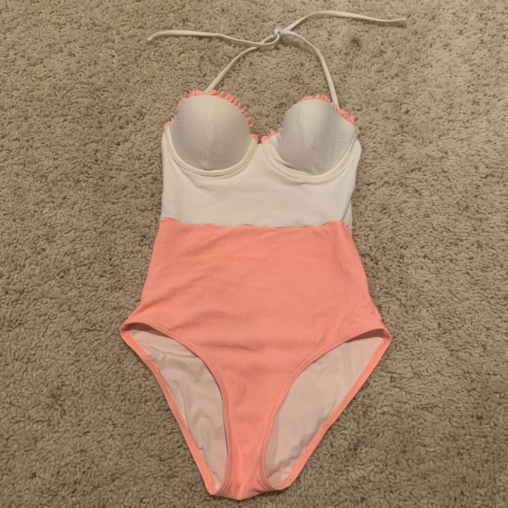 Topshop Color Block One Piece Swimsuit